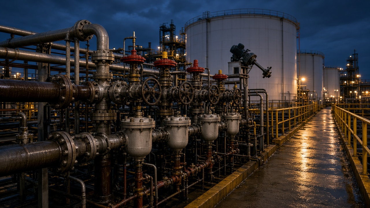 Crude receipt manifolds and storage tanks