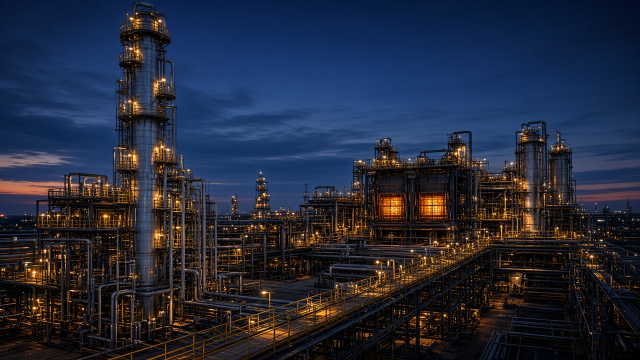 Crude-to-gasoline production train with distillation, heaters, and treating units